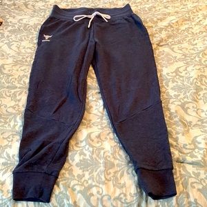 Under Armour Project Rock dark blue tapered dropped sweatpants size medium.